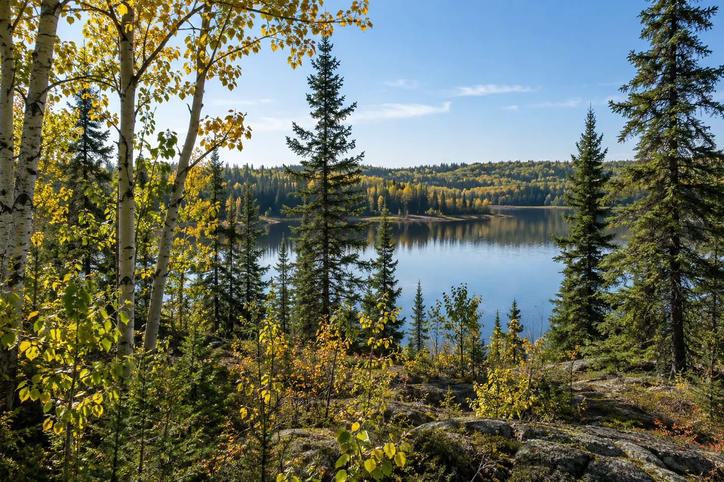 Illustration générée de la forêt boréale d’Elk Ridge, Saskatchewan
