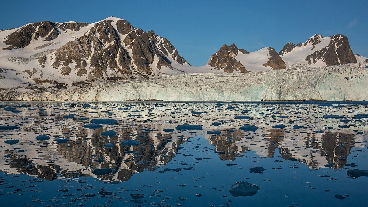 The ice and mountains of Fair Haven in Svalbard