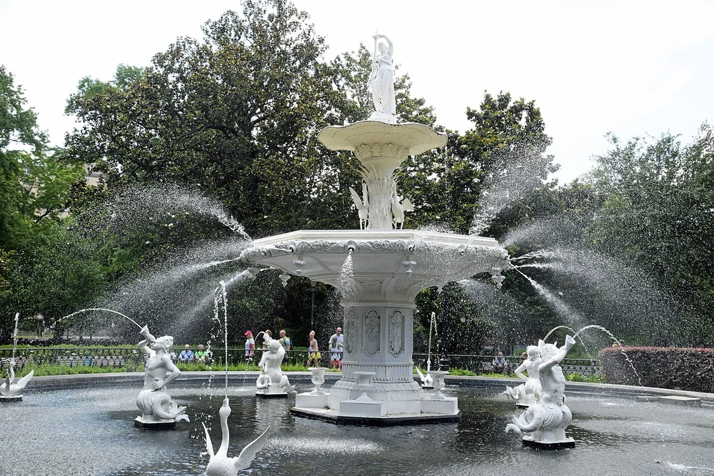 Savannah GA USA Forsyth Park fountain
